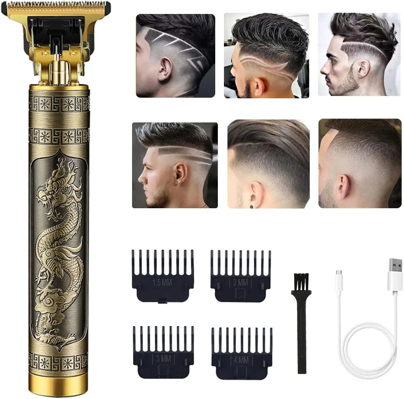 T9 Vintage Electric Hair Trimmer for Men | Professional Cordless Hair Cutting & Shaver Machine | Rechargeable Barber Clipper & Beard Trimmer for Men and Boys (No Color Choice)