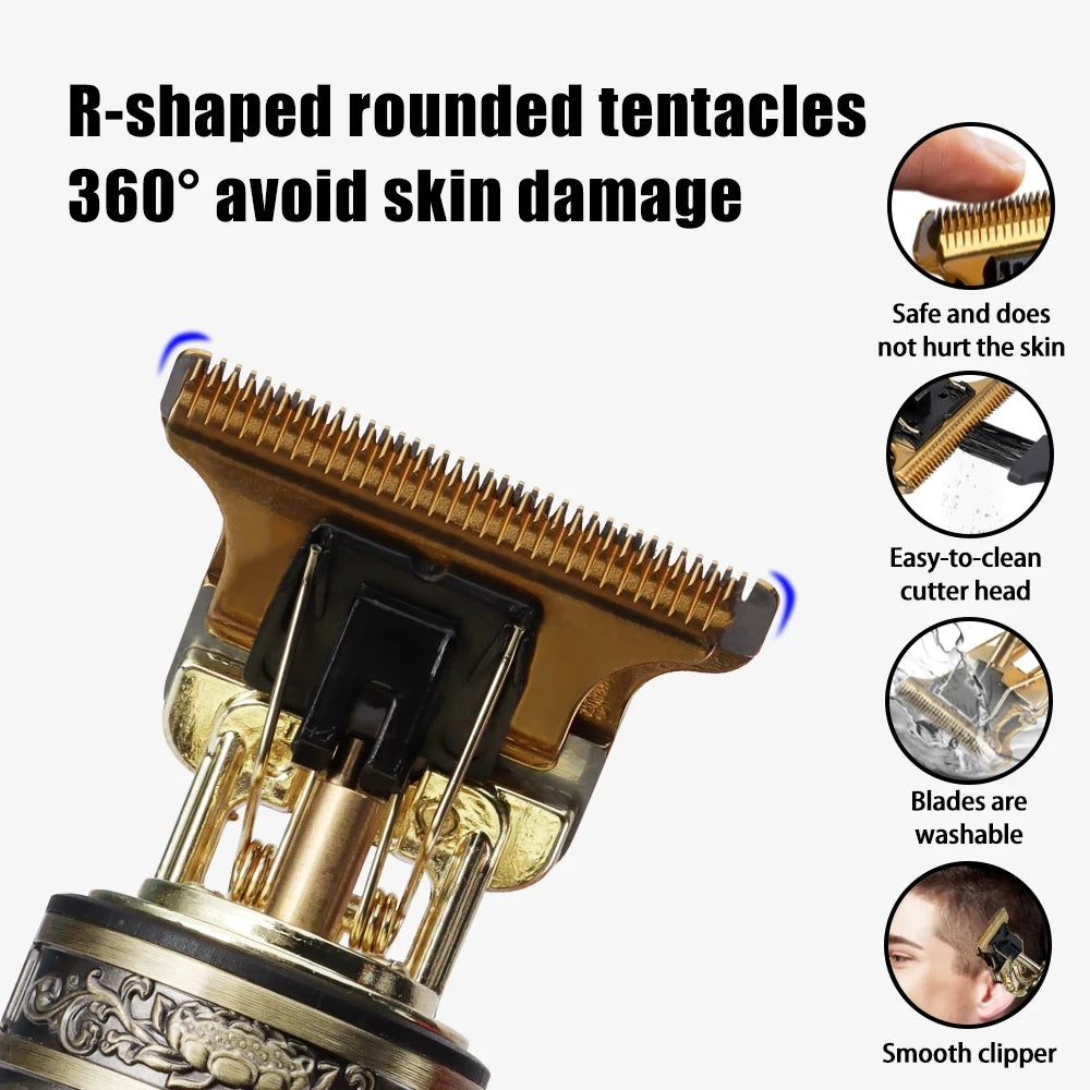 T9 Vintage Electric Hair Trimmer for Men | Professional Cordless Hair Cutting & Shaver Machine | Rechargeable Barber Clipper & Beard Trimmer for Men and Boys (No Color Choice)