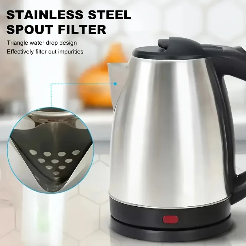 2L Imported Electric Kettle – 1500W Stainless Steel Quick Boiler with Automatic Switch, Rapid Boil, and GS Certified Safety Tea Maker