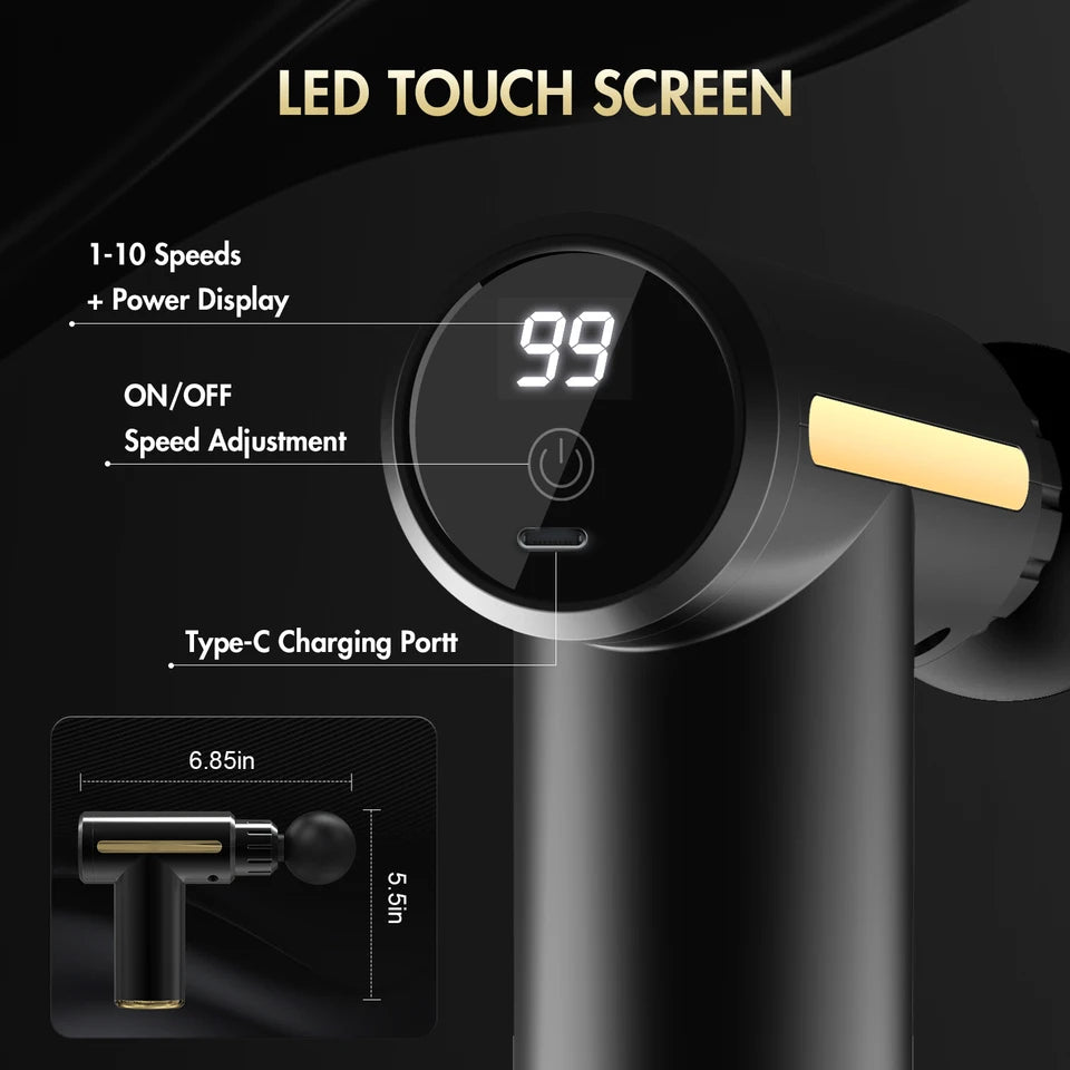 Powerful Rechargeable Deep Tissue Massage Gun – Full Body Massager Machine with Multiple Attachments & Adjustable Speed for Pain Relief & Muscle Recovery in Pakistan