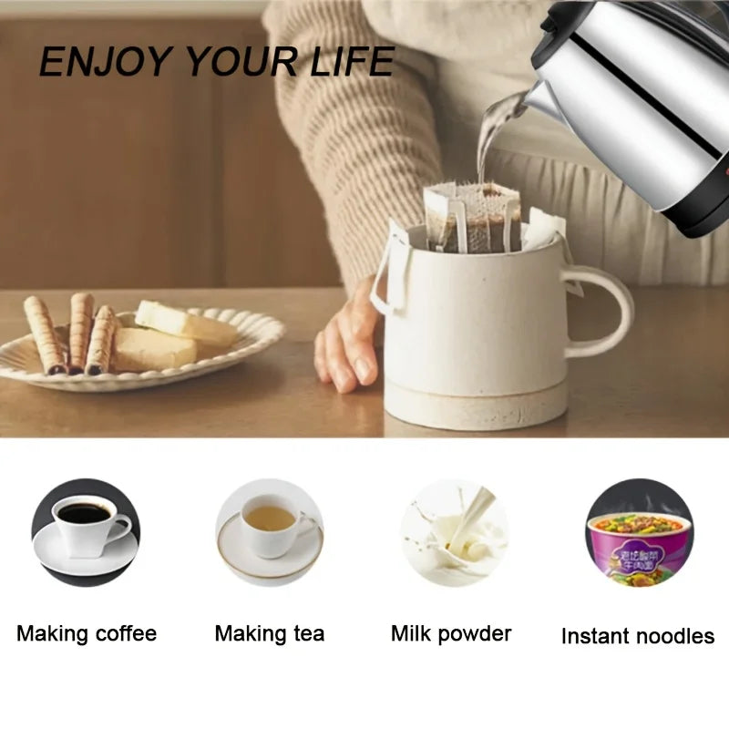 2L Imported Electric Kettle – 1500W Stainless Steel Quick Boiler with Automatic Switch, Rapid Boil, and GS Certified Safety Tea Maker